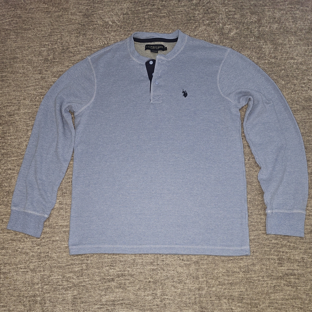 Polo Assn  Men's Blue Long Sleeve Shirt
